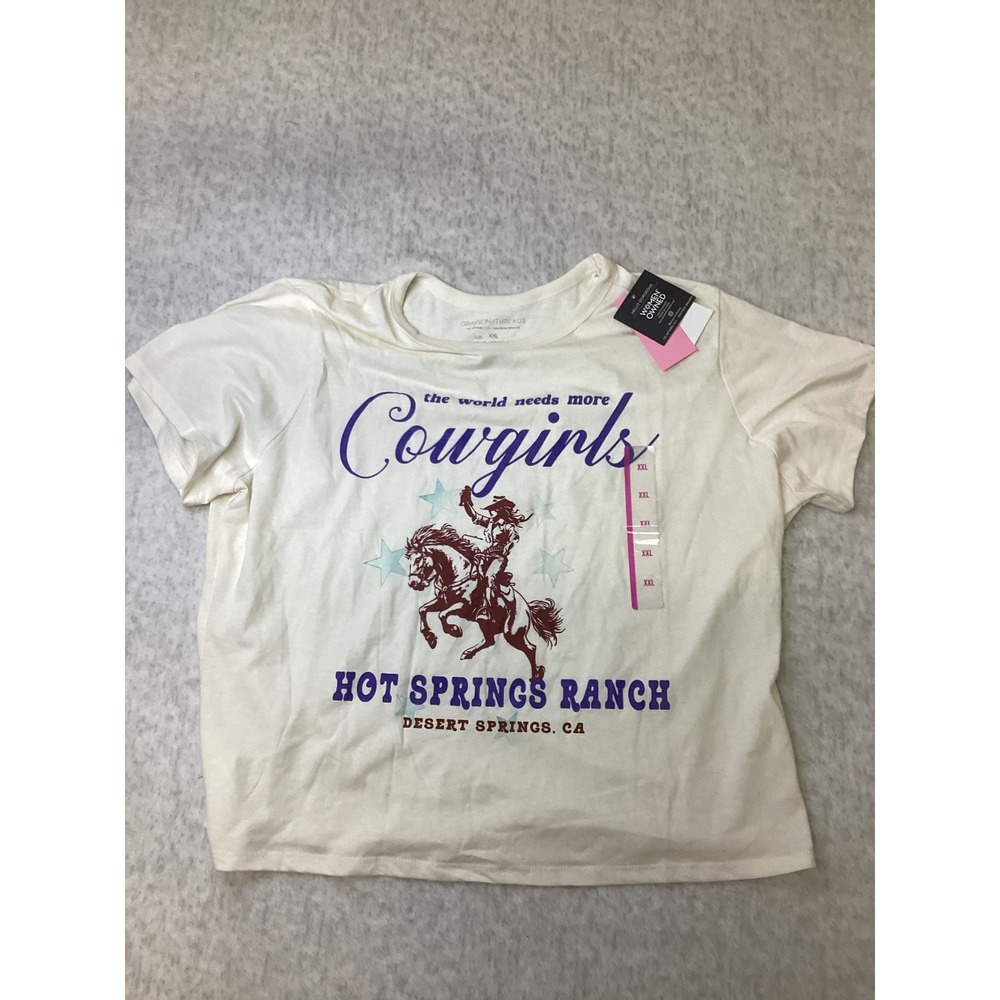 Grayson Threads Cowgirl Graphic Tee White XXL Hot Springs Ranch California NWT